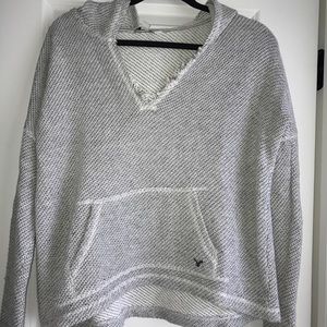 Knitted, cream and black sweatshirt